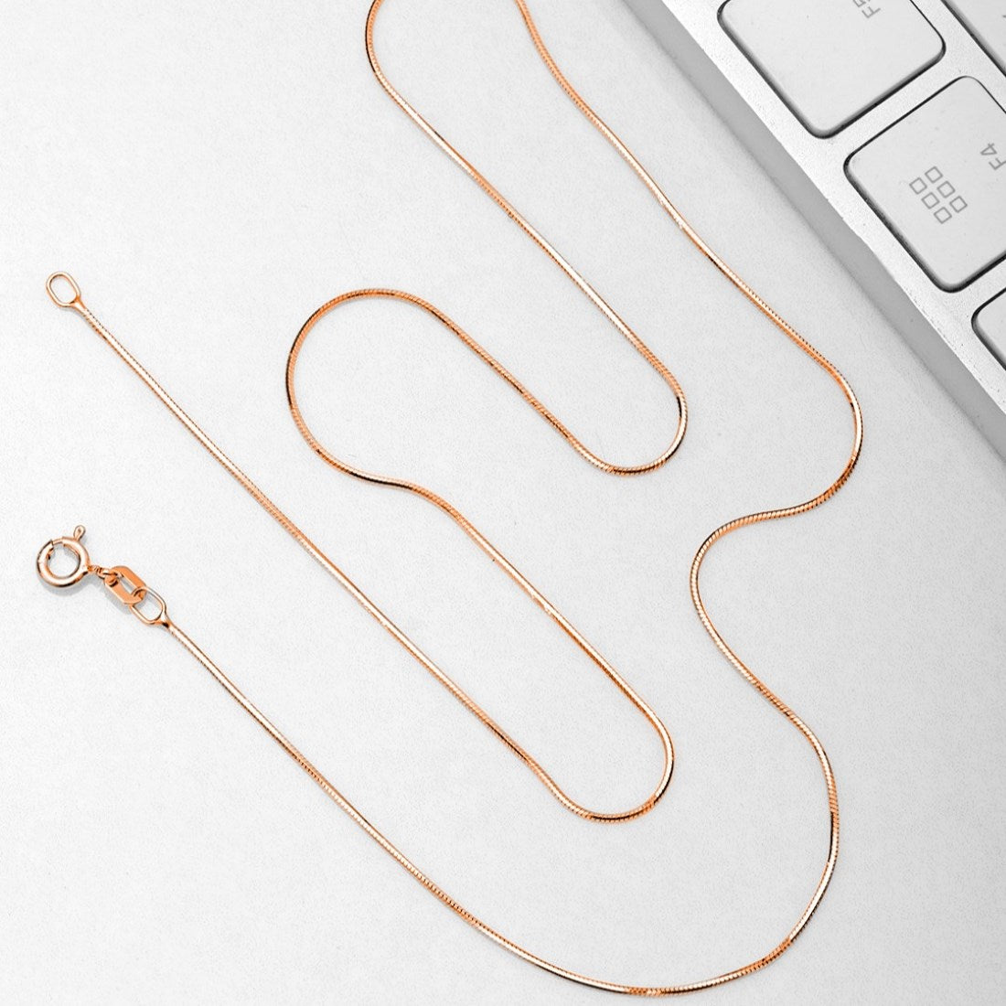 Graceful Serpent 925 Sterling Silver Rose Gold Plated Chain