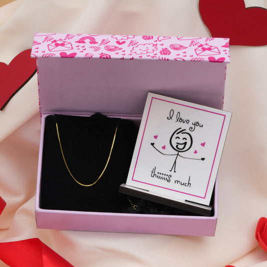 Sleek and Modern Golden Plated 925 Silver Box Chain Gift Hamper