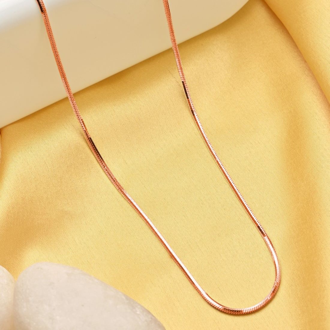Sleek Serpent 925 Sterling Silver Men's Rose Gold Plated Chain