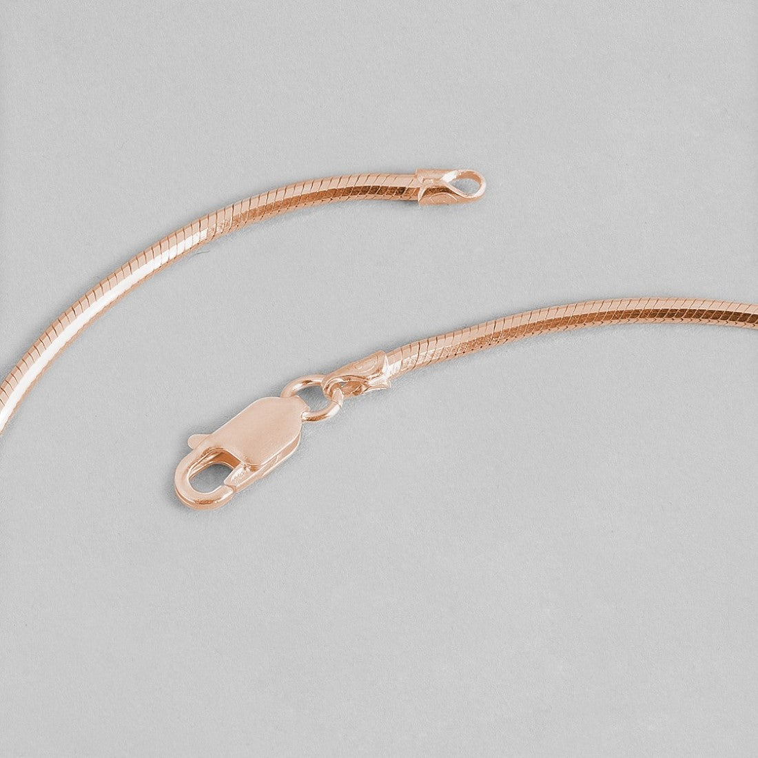 Sleek Serpent 925 Sterling Silver Men's Rose Gold Plated Chain