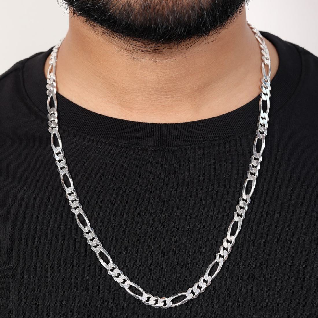 Refined Links Rhodium Plated 925 Sterling Silver Men's Chain