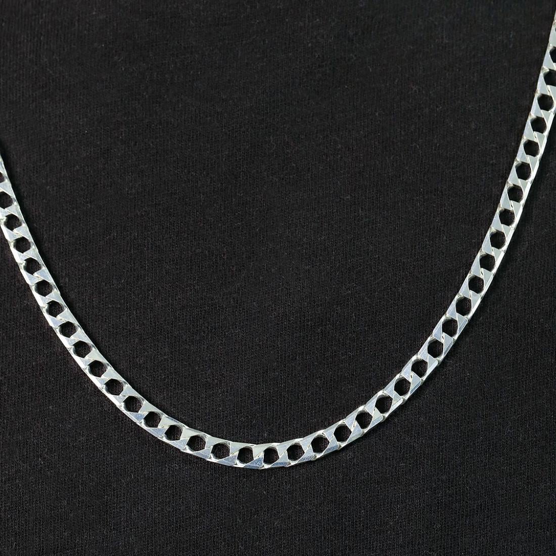 Elegant Links 925 Sterling Silver Rhodium-Plated Men's Chain