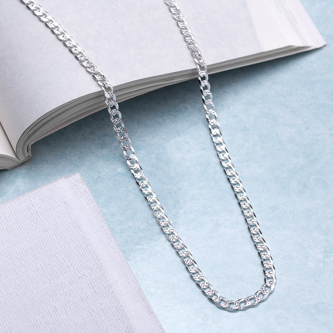 Timeless Rhodium-Plated Linked Chain 925 Sterling Silver Men's Necklace