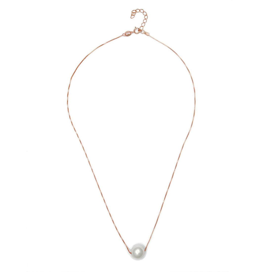 Freshwater Pearl 925 Silver Jewellery Set Trio with Rose Gold Chain