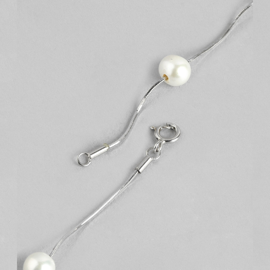 Snake Chain Pearl 925 Silver Necklace