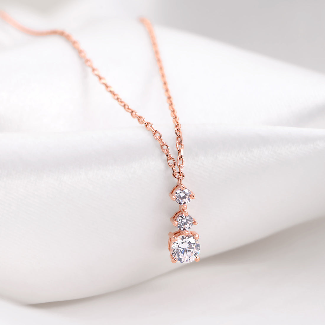 Radiant Duo Rose Gold Plated 925 Sterling Silver Necklace