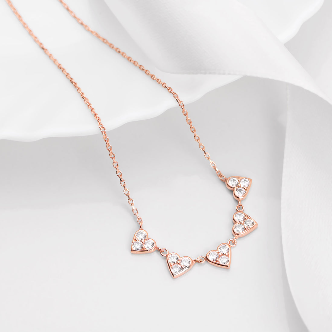 Heart Essence Rose Gold Plated 925 Sterling Silver Necklace