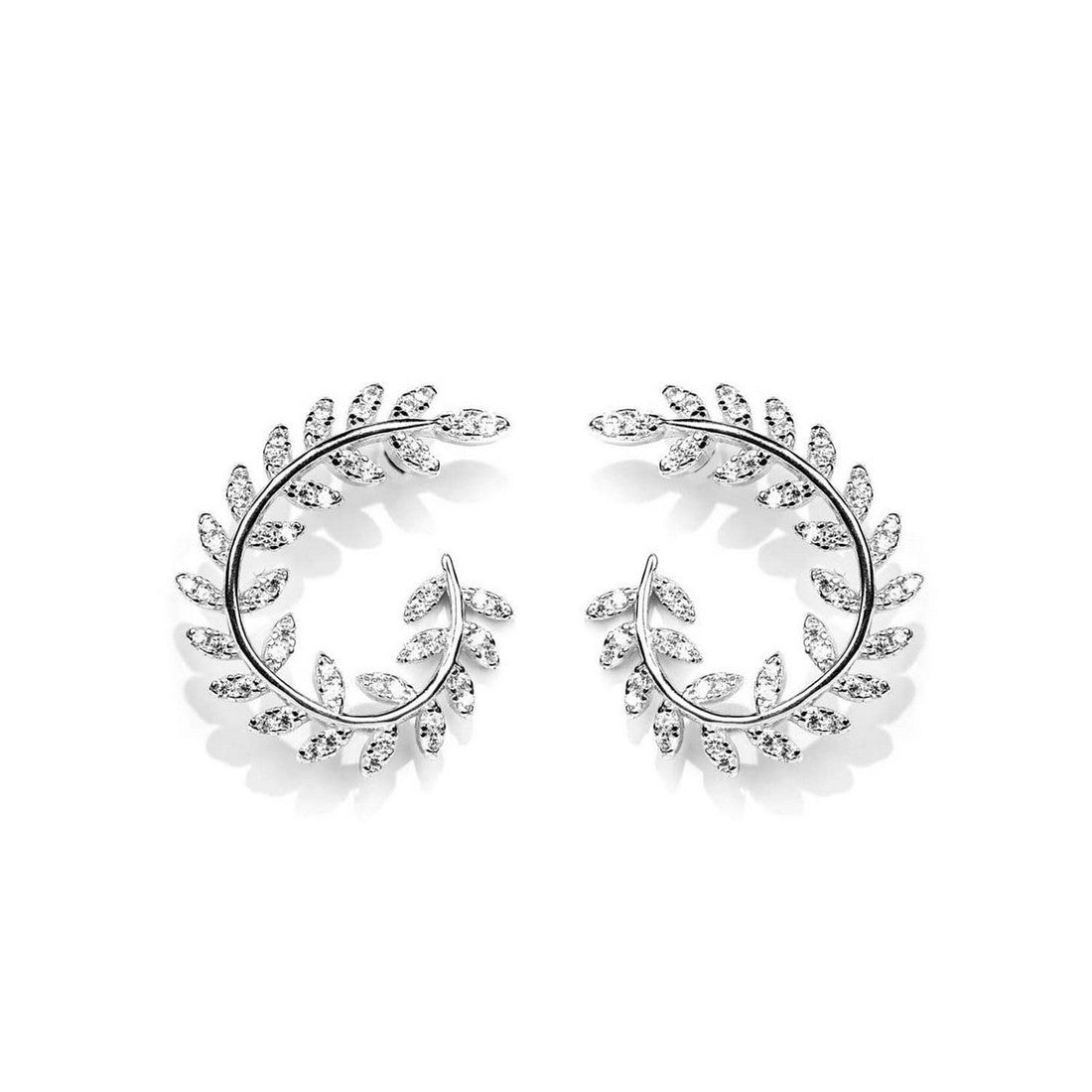 Laurel Wreath Stud 925 Silver Earrings