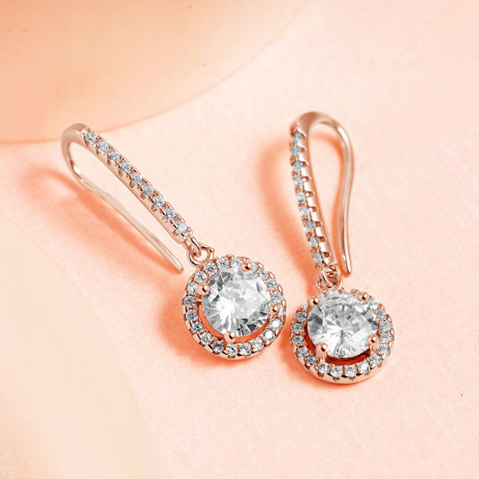 Chic Goddess Rose Gold Fish Hook 925 Silver Earrings