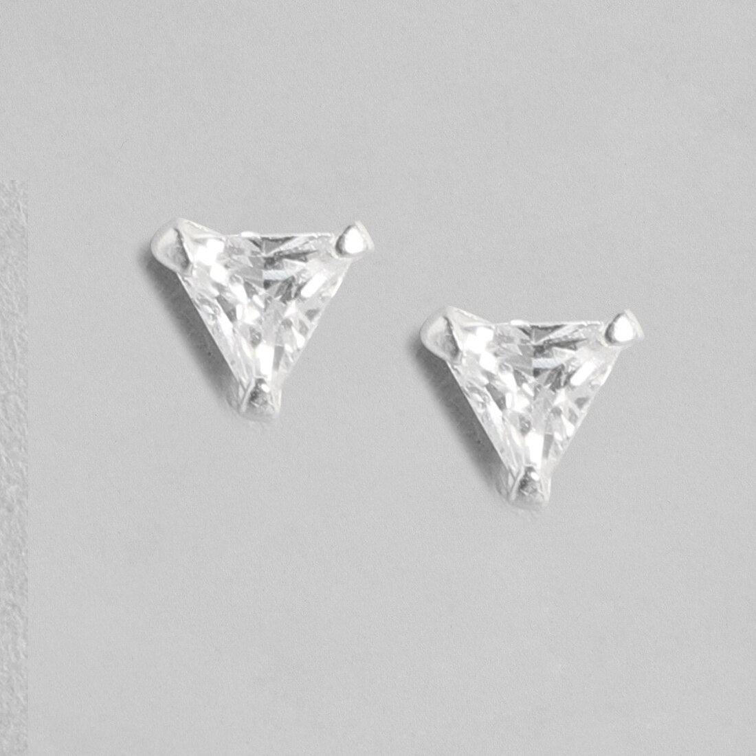 Edgy Triangle 925 Silver Earrings