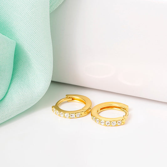 925 Sterling Silver The Classic Gold Moment Hoop 925 Silver Earrings for Women – Zavya