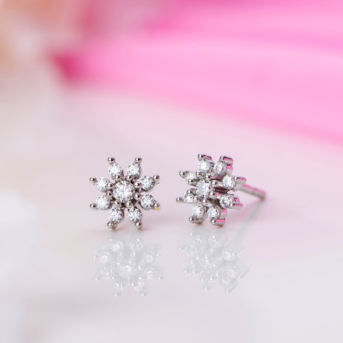 Celestial Blooms Nakshatra Floral Studs 925 Silver Earrings Gift Hamper for Sister