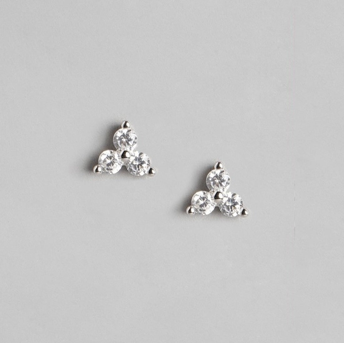 Minimal Triangle Studs 925 Silver Earrings (South Screw)
