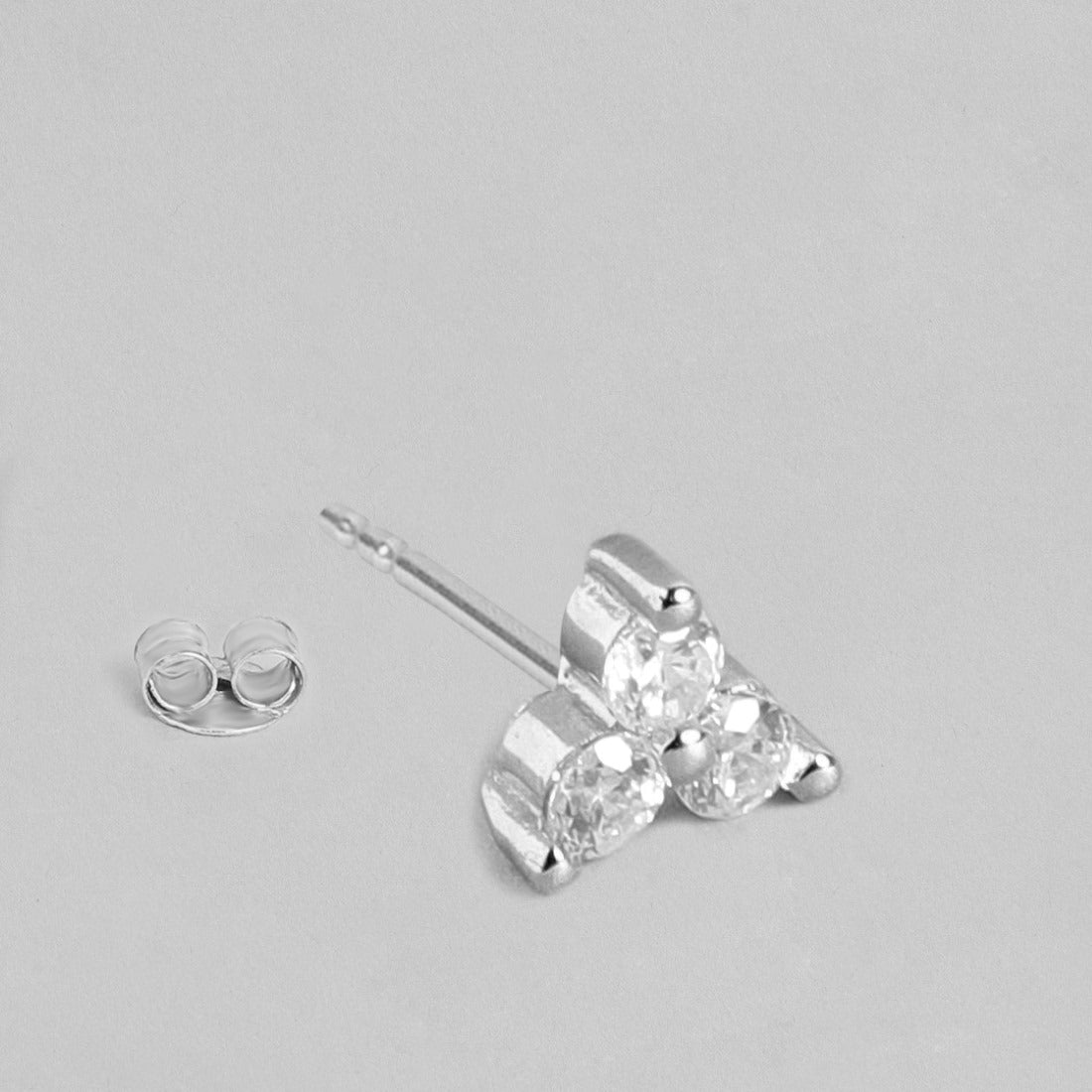 Minimal Triangle Studs 925 Silver Earrings (South Screw)