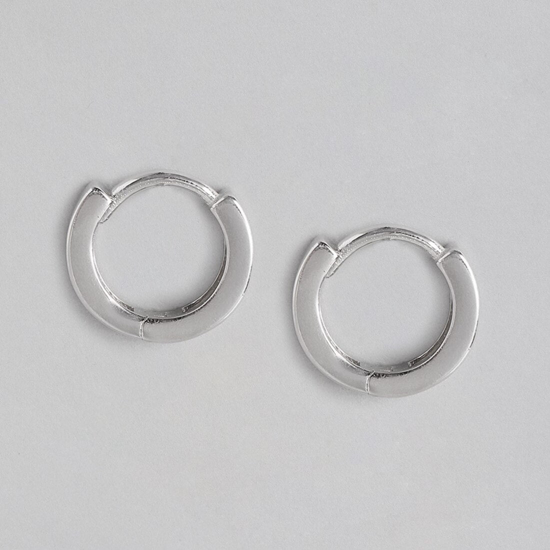 Simple Silver 925 Silver Hoop Earrings
