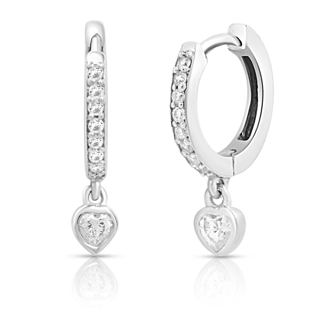 Orecchini Pendente Cuore In Cristallo Sfaccettato E Pietre Curative – Lunghi 45 Mm, Placcati Argento, Per Donna, Eleganti Per Matrimonio E Feste
