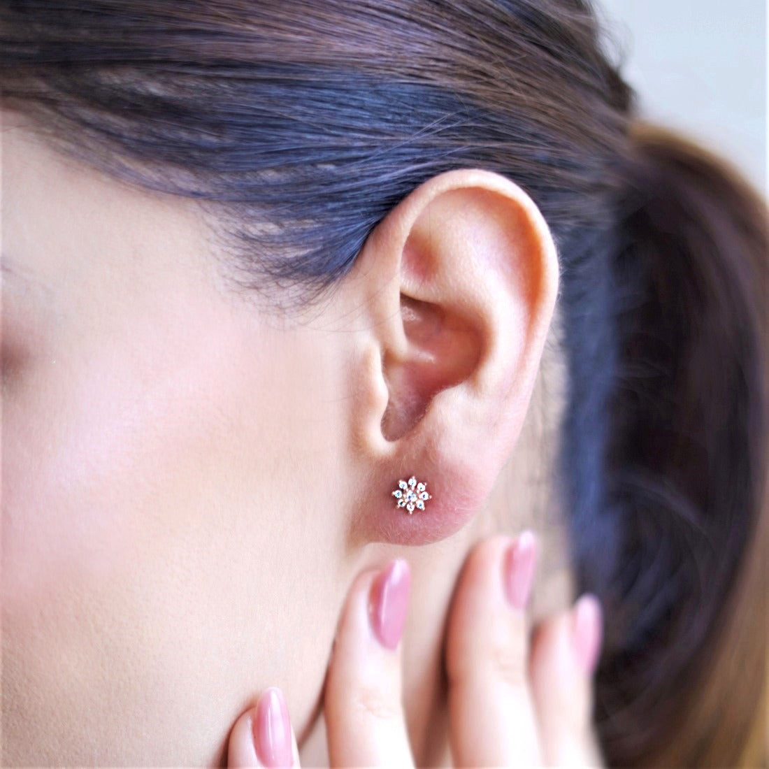 Radiant Bloom Rose Gold-Plated 925 Sterling Silver Earrings Combo