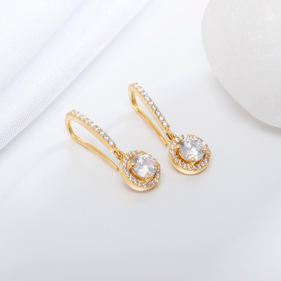 Golden Cascade Gold-Plated 925 Sterling Silver Drop Earrings