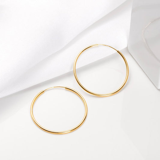 Golden Radiance 925 Sterling Silver Hoop Earrings