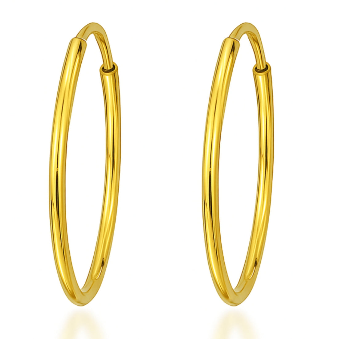 Golden Radiance 925 Sterling Silver Hoop Earrings