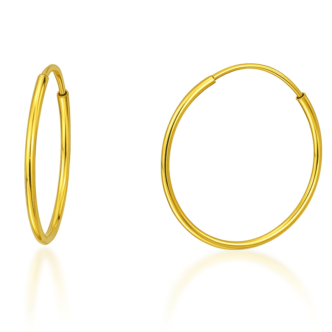 Golden Radiance 925 Sterling Silver Hoop Earrings