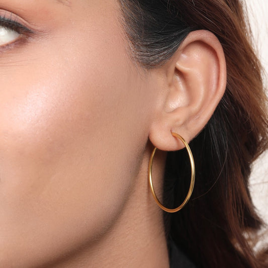 Golden Radiance 925 Sterling Silver Hoop Earrings