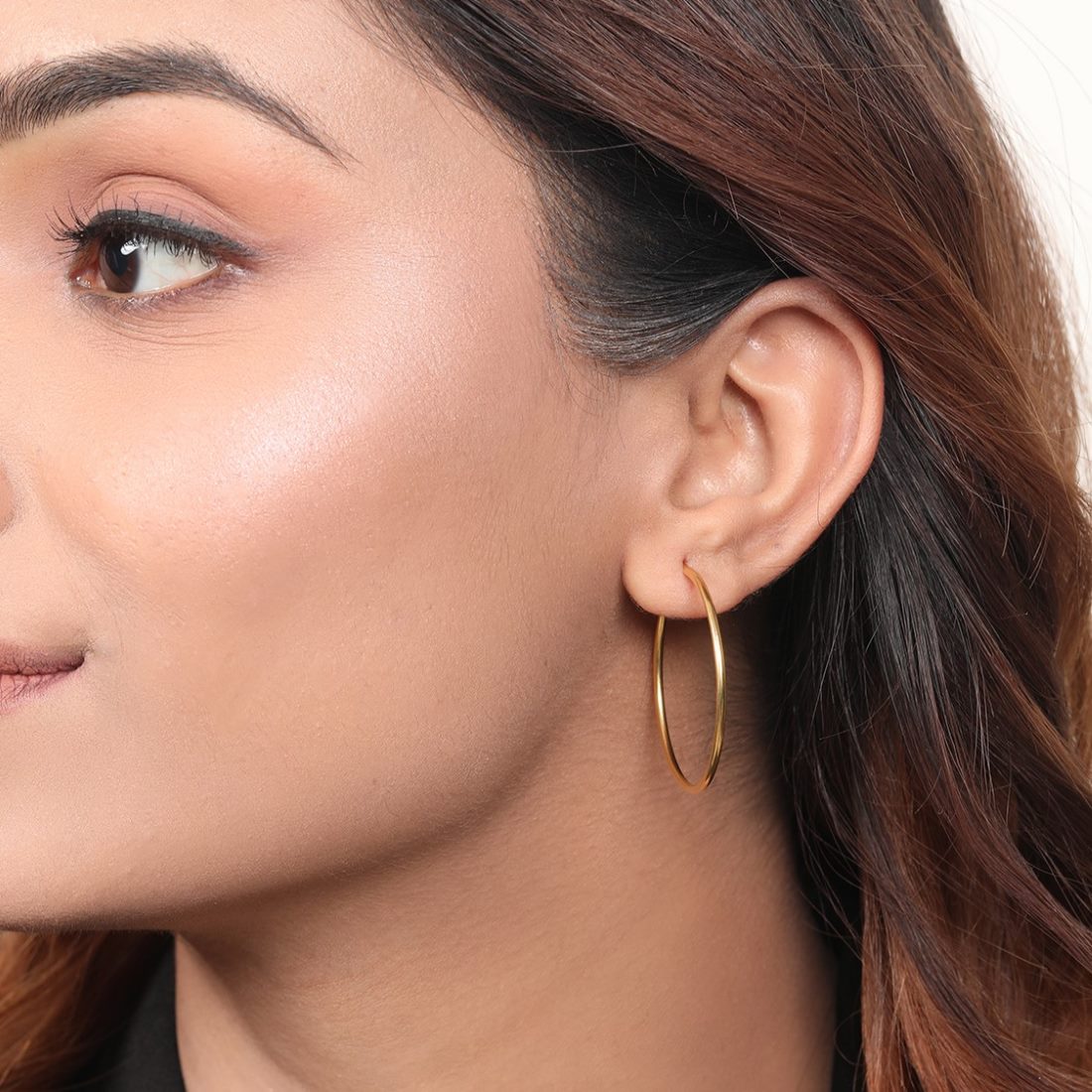 Golden Radiance 925 Sterling Silver Hoop Earrings