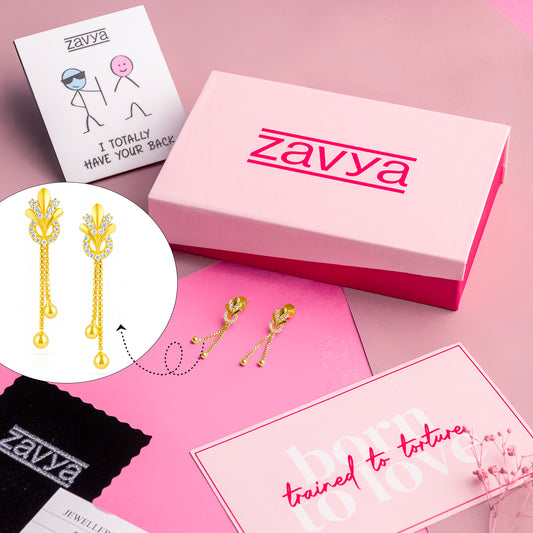 Chic Glitter Gold-Plated 925 Sterling Silver Drop Earrings Gift Hamper