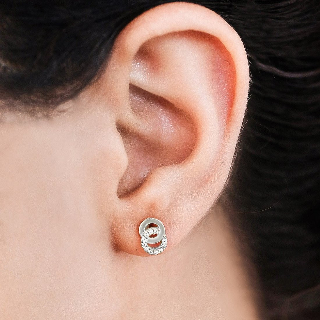 Eternal Sparkle 925 Sterling Silver Rhodium-Plated Infinity Earrings