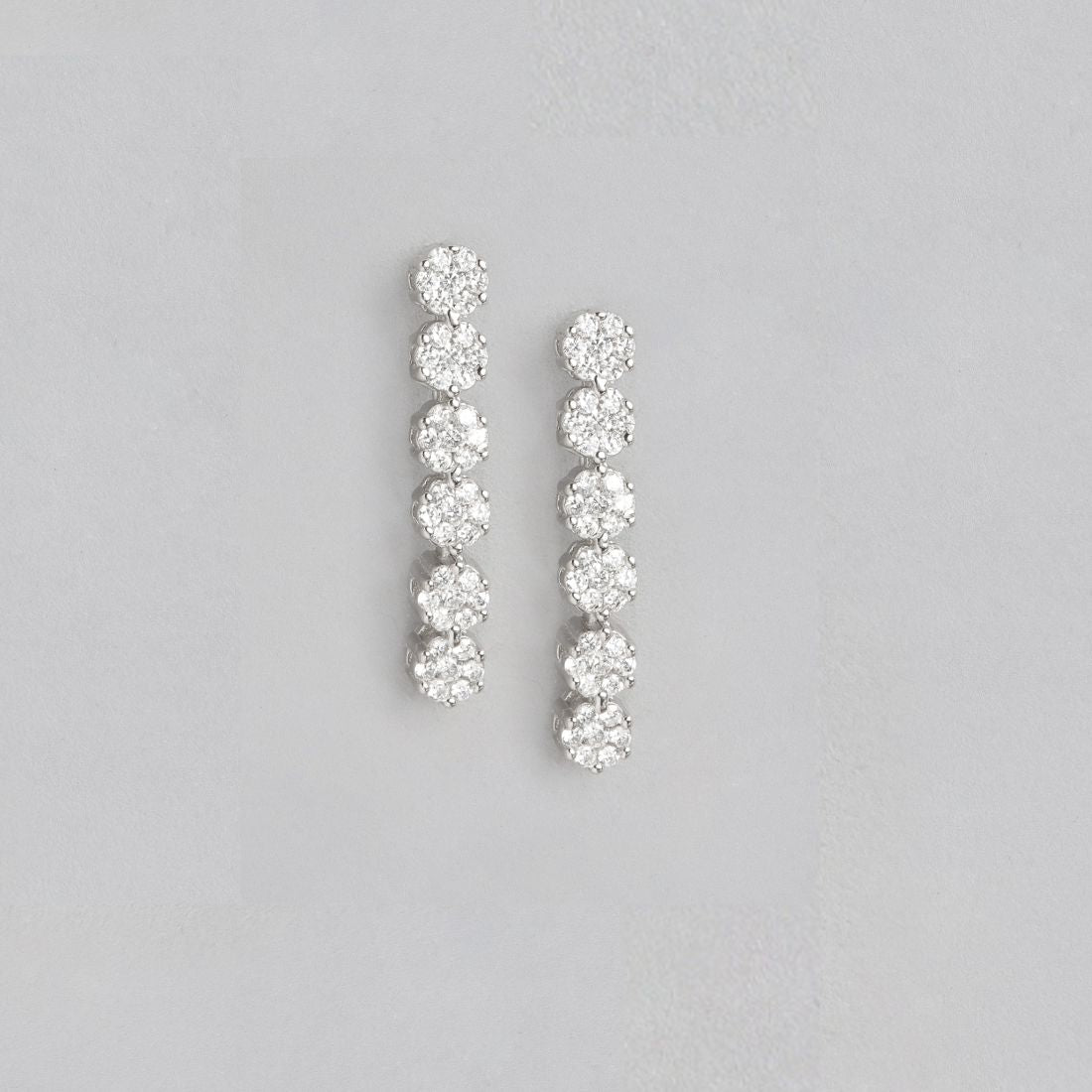 Ethereal Blooms 925 Sterling Silver Rhodium-Plated Flower Earrings