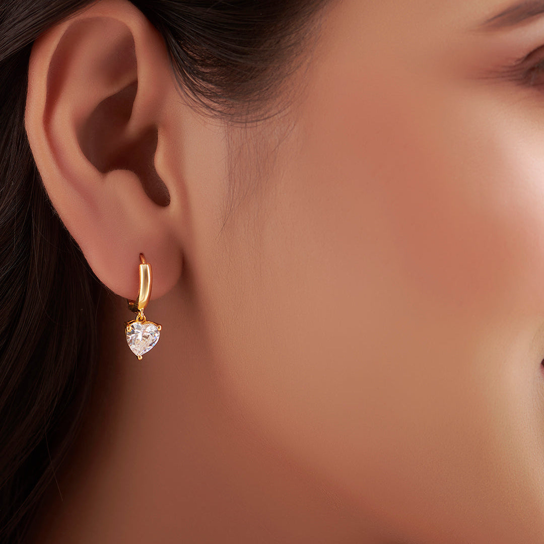 Heartfelt Radiance Gold Plated 925 Sterling Silver Earrings Gift Hamper