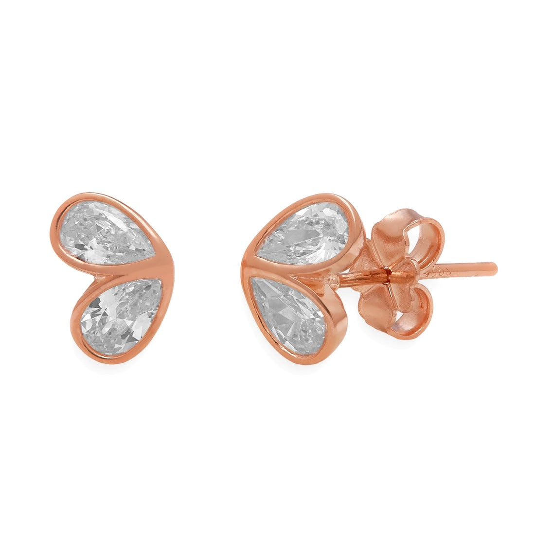 Butterfly Whispers 925 Sterling Silver Rose Gold-Plated Earrings