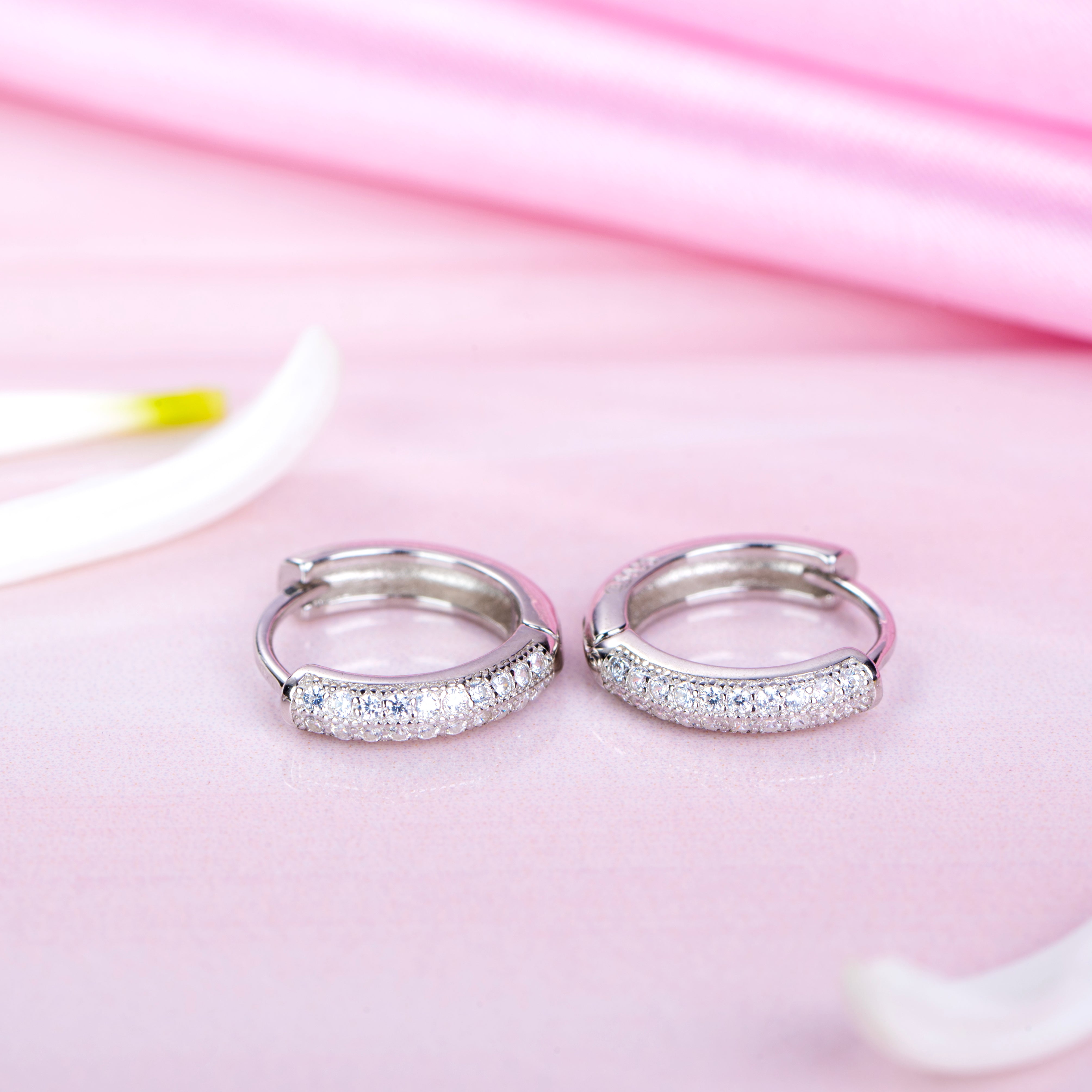 Limitless Charm Cubic Zirconia Rhodium Plated 925 Sterling Silver Earrings