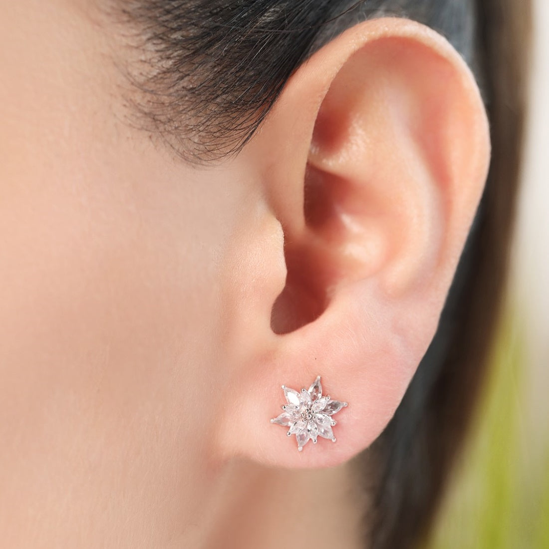 Twilight Sparkle Rhodium Plated 925 Sterling Silver Star Earrings