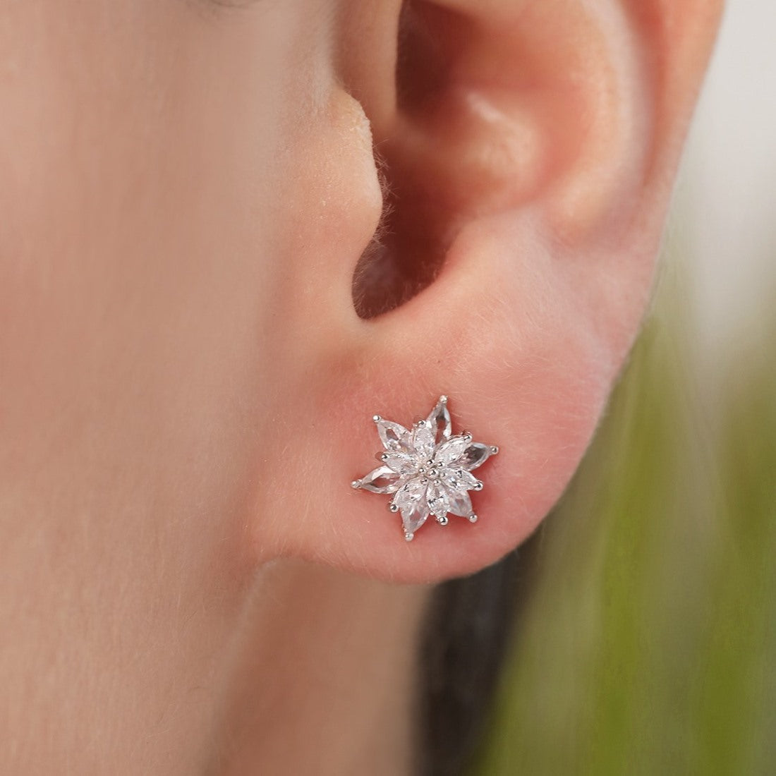 Twilight Sparkle Rhodium Plated 925 Sterling Silver Star Earrings