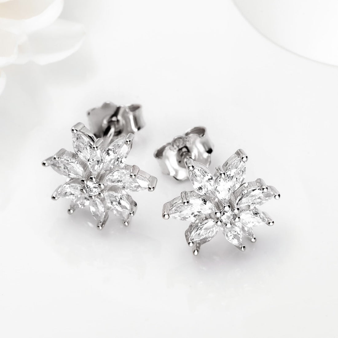 Twilight Sparkle Rhodium Plated 925 Sterling Silver Star Earrings