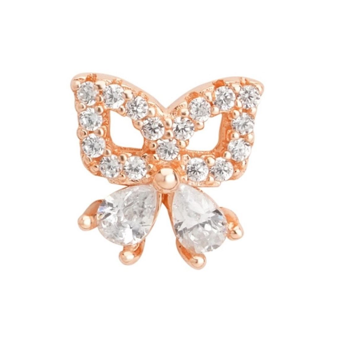 Enchanting Butterfly Rose Gold Plated 925 Sterling Silver Stud Earrings