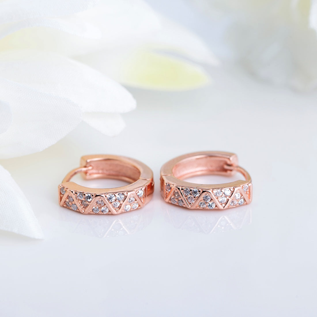 Radiant Rose Gold Plated 925 Sterling Silver Earrings
