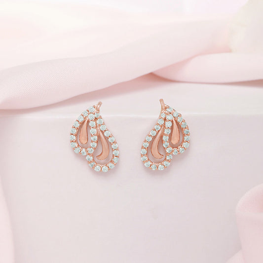Glamorous Rose Gold Plated 925 Sterling Silver Earrings