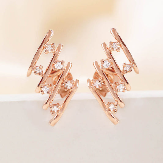 Lavish Rose Gold Plated 925 Sterling Silver Earrings
