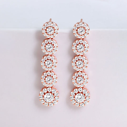 Flowing Elegance Rose Gold Plated 925 Sterling Silver Earrings