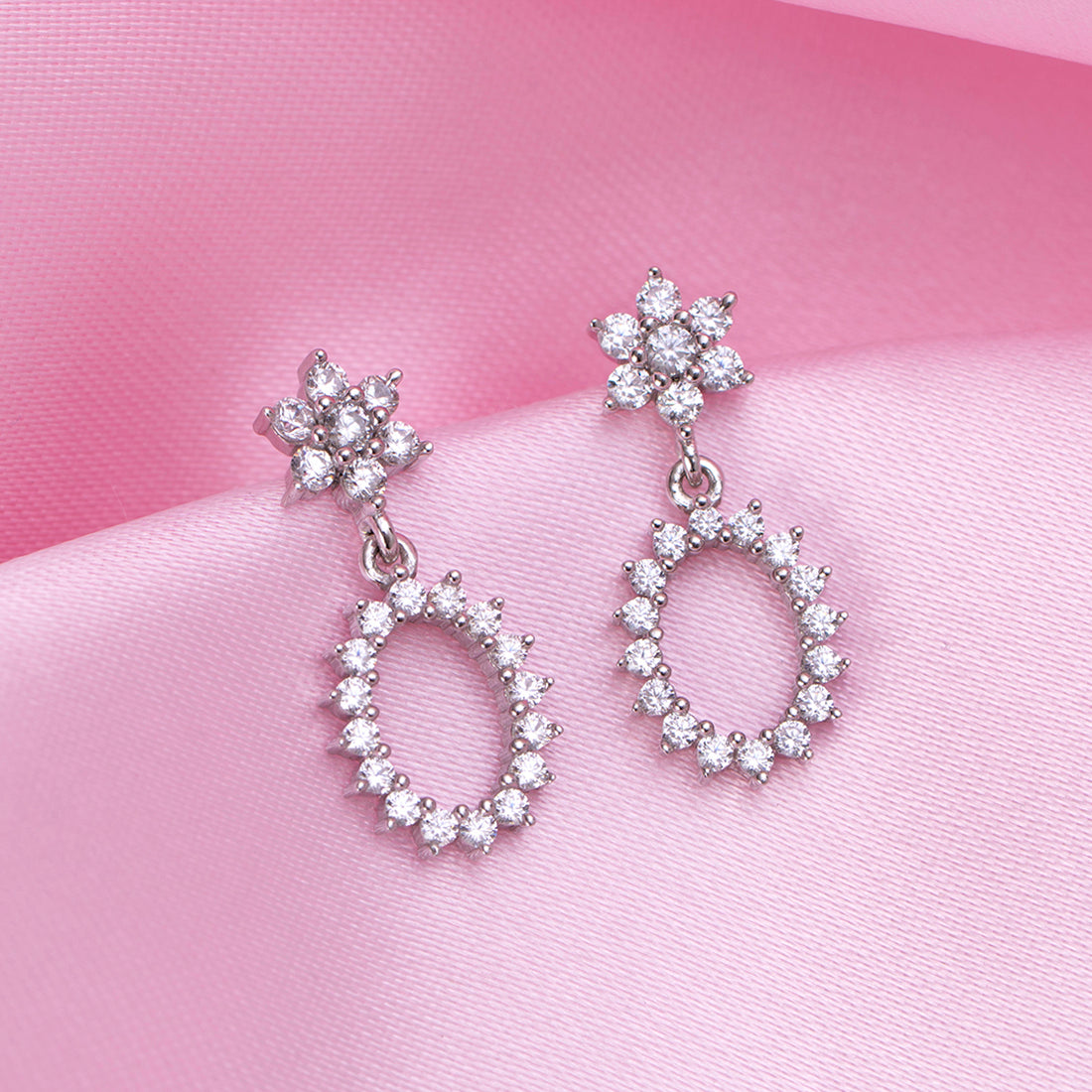 Tiny Treasures Rhodium Plated 925 Sterling Silver Earrings