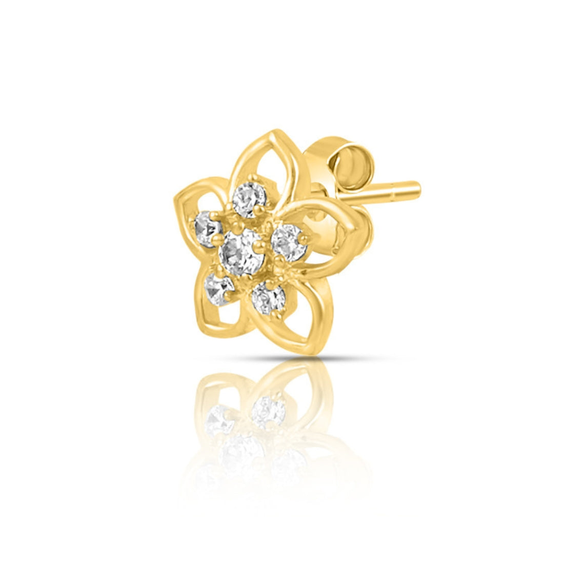 Delicate Floral Gold Plated 925 Sterling Silver Earrings