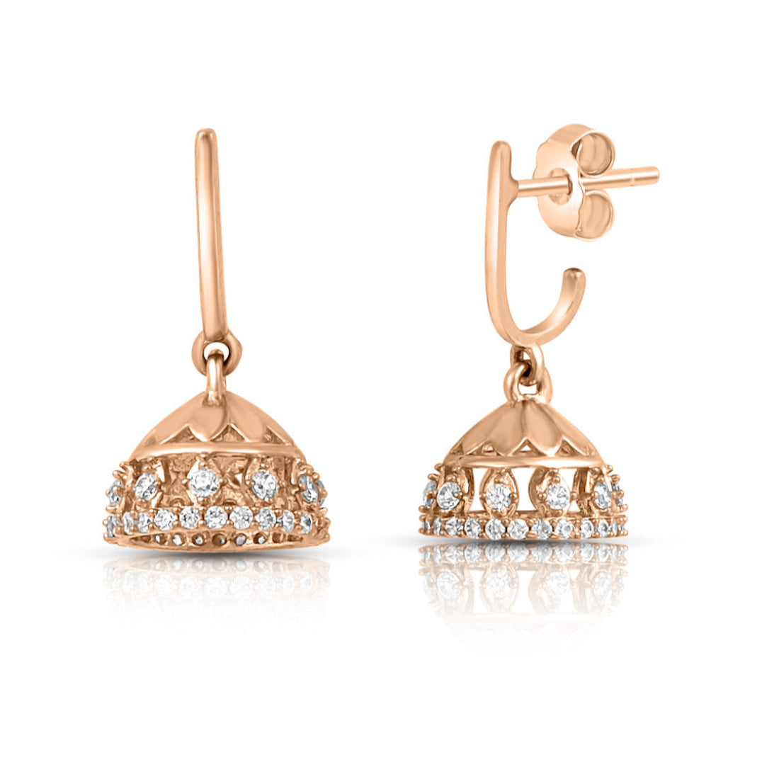 Elegant Rose Gold Plated 925 Sterling Silver Earrings