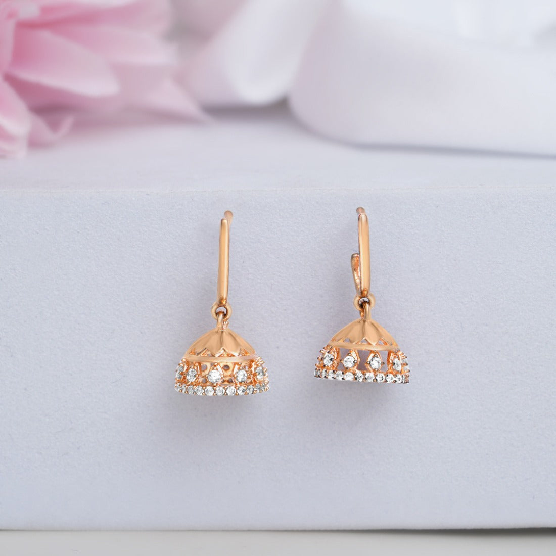 Elegant Rose Gold Plated 925 Sterling Silver Earrings