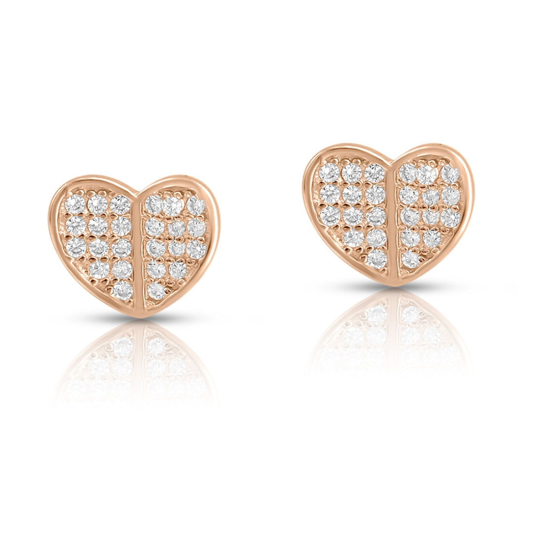 Heart Rose Gold Plated 925 Sterling Silver Earrings