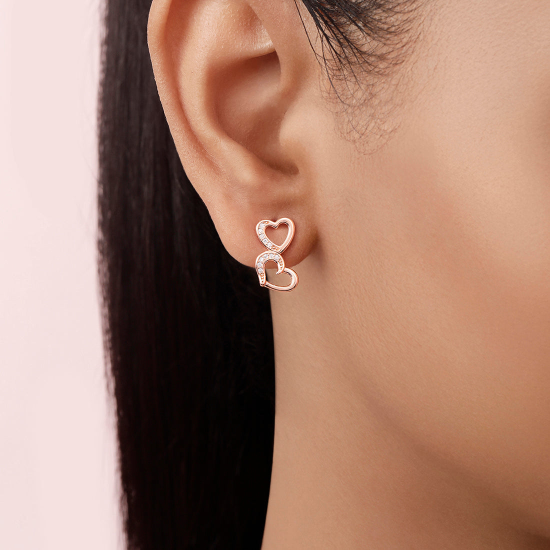 Forever Entwined Rose Gold Plated 925 Sterling Silver Earrings