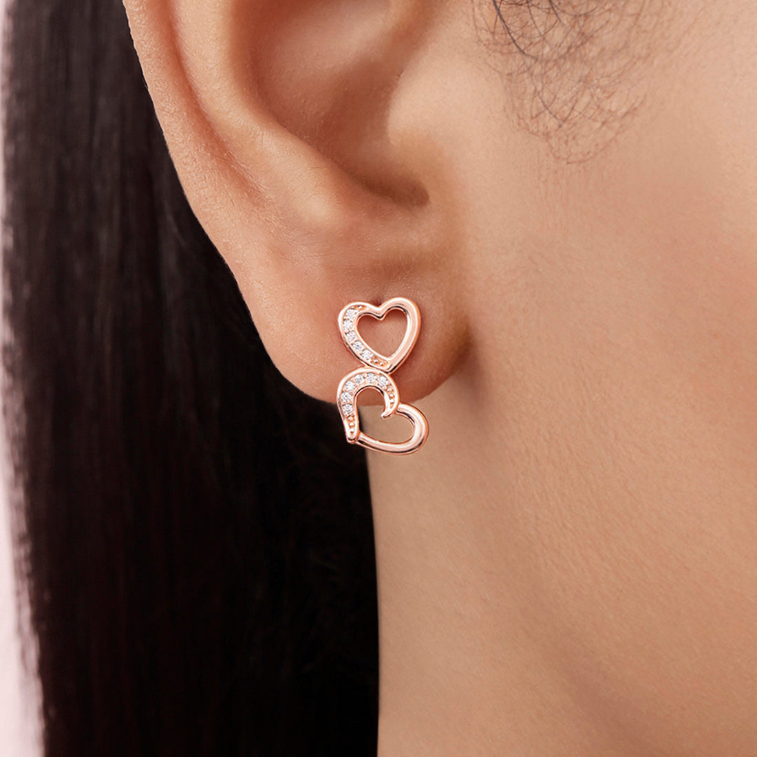 Forever Entwined Rose Gold Plated 925 Sterling Silver Earrings