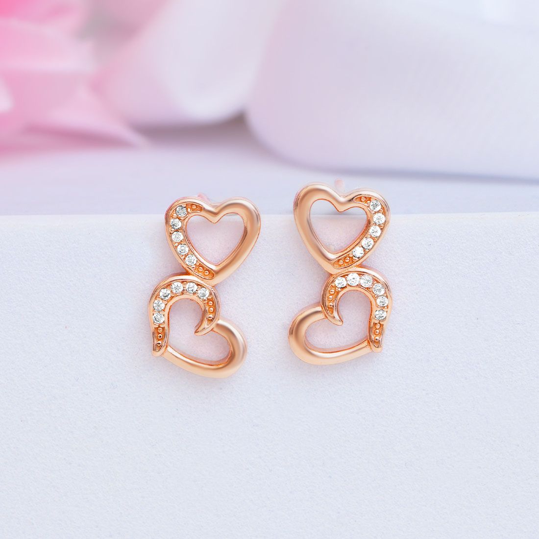 Forever Entwined Rose Gold Plated 925 Sterling Silver Earrings
