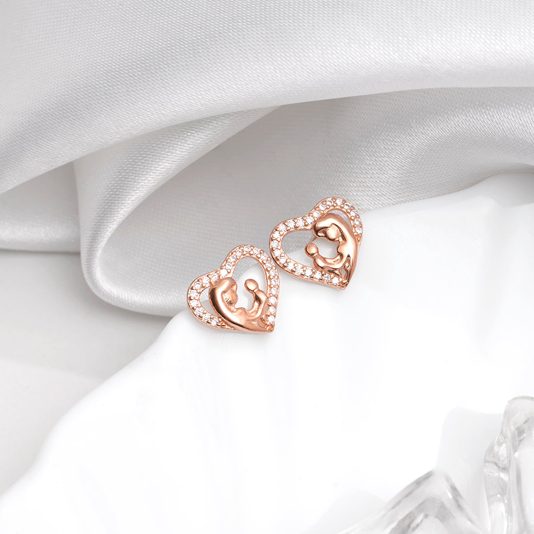 Cherished Connection Rose Gold Plated 925 Sterling Silver Earrings